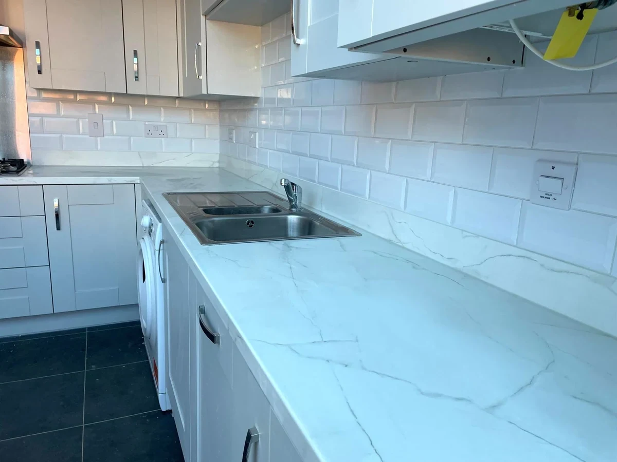 kitchen floor dark slate tiles cabinet base swansea daffodil tiling